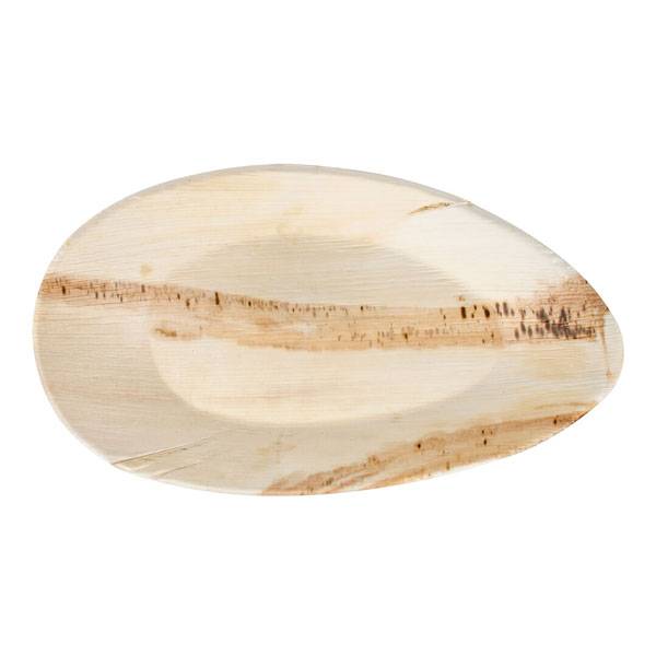 11" x 9" Oval Wooden Salad Tray - 300/Case