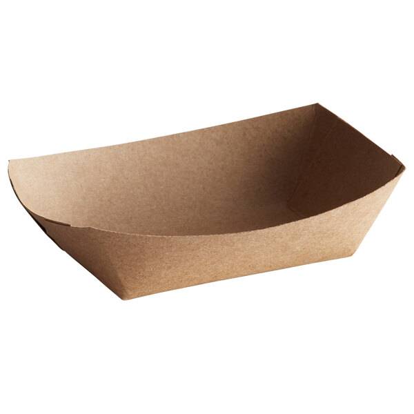 #200 2 lb. Natural Kraft Paper Food Tray - 1000/Case