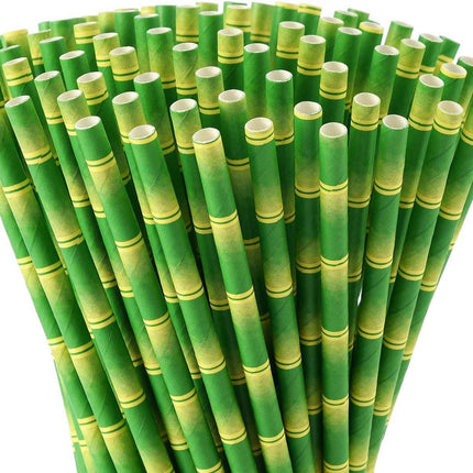 Eco Friendly Paper Straws 7.7 in. Bamboo - 100/Bag