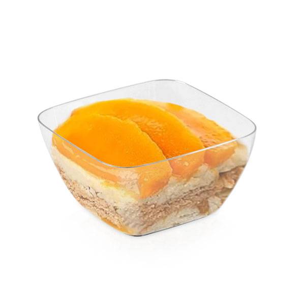 2 oz Recyclable Square Mini Plastic Bowl - 100/Case