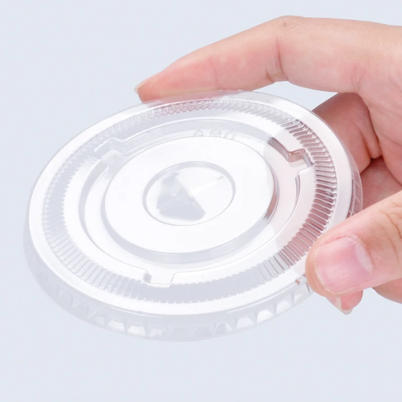 12, 16, and 20 oz. Clear Flat Lid with Straw Slot - 50/Case