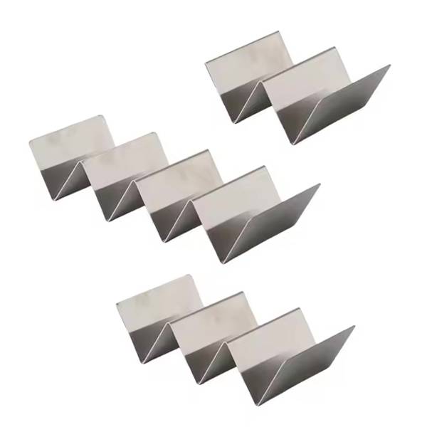 Stainless Steel Taco Holder with 3 or 4 Compartments - 10" x 4" x 2"