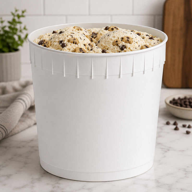 2.5 Gallon White HDPE Gelato Container - 44/Case
