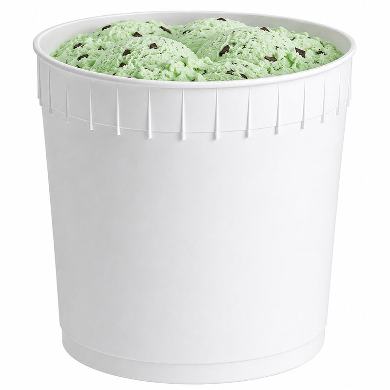 2.5 Gallon White HDPE Gelato Container - 44/Case