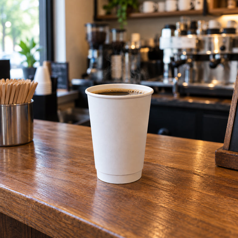 20 oz. White Double Wall Paper Coffee Cup - 500/case