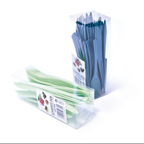 Turquoise Upscale Plastic Cutlery Set - 30/Set