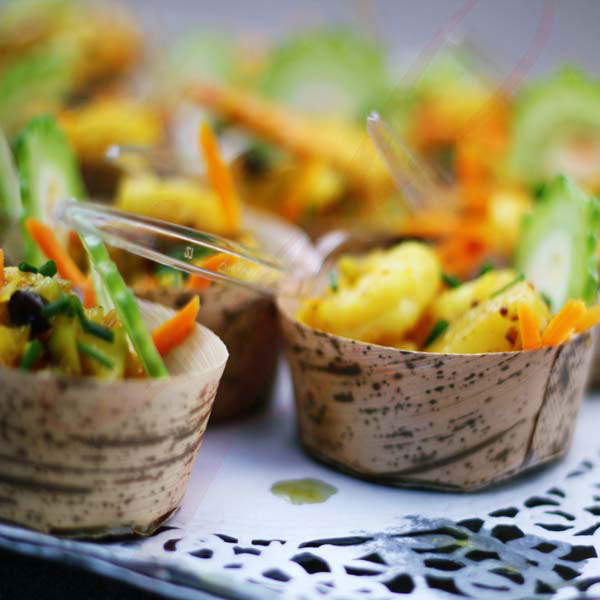 2 3/16" Natural Round Bamboo Leaf Cup - 100/Case