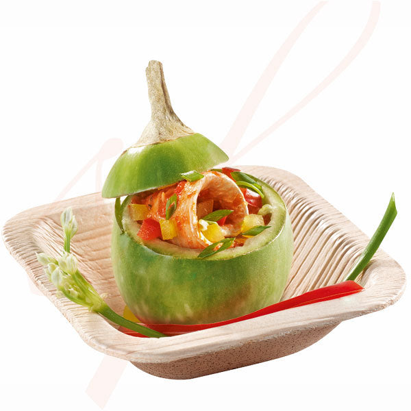 Compostable  3 inch Square deep Mini Wooden Bowl - 100/Case