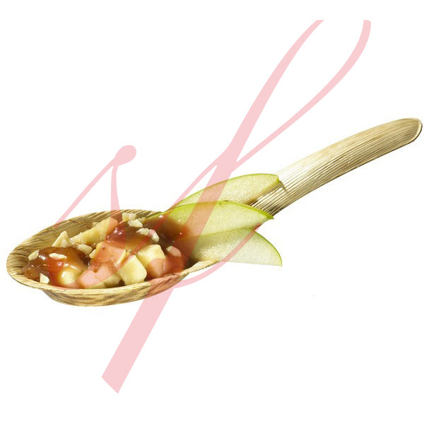 5" Natural Bamboo Leaf Spoon - 100/Case