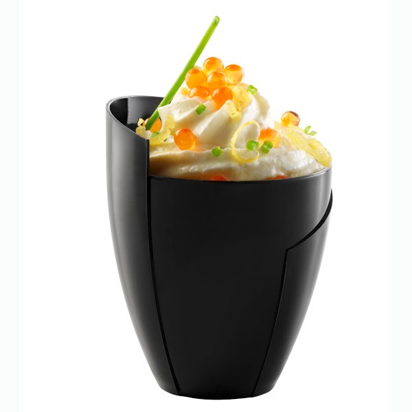 6 oz Kalei Black Recyclable Mini Plastic Cup - 100/Case
