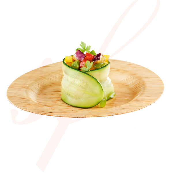 Round Natural Bamboo Plate 5.9 inch