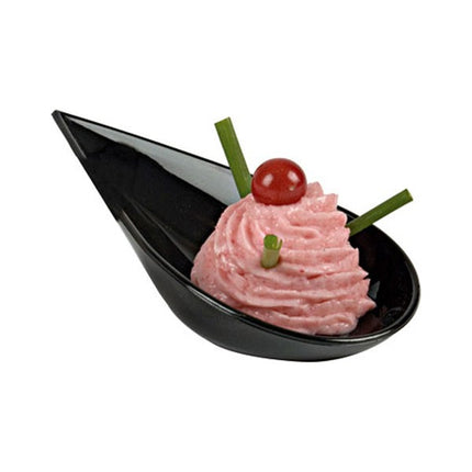 Black Plastic Teardrop Tasting Spoon - 200/Case