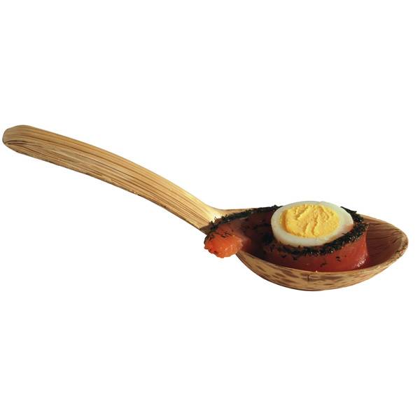5" Natural Bamboo Leaf Spoon - 100/Case