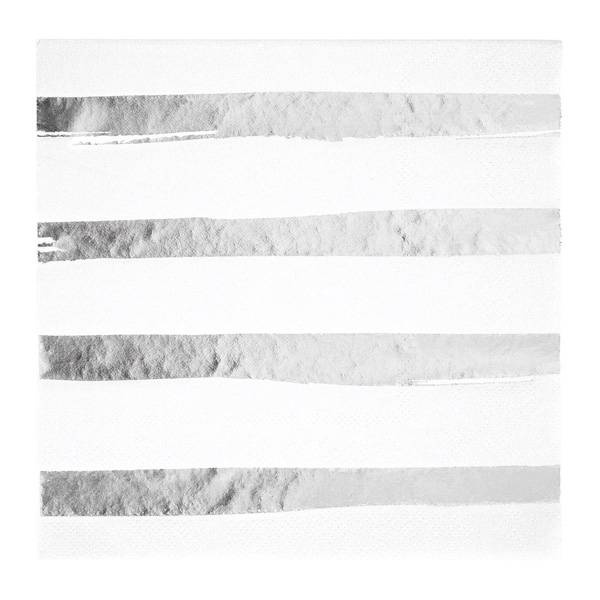 White/Silver Luncheon Paper Napkin - 16/Bag