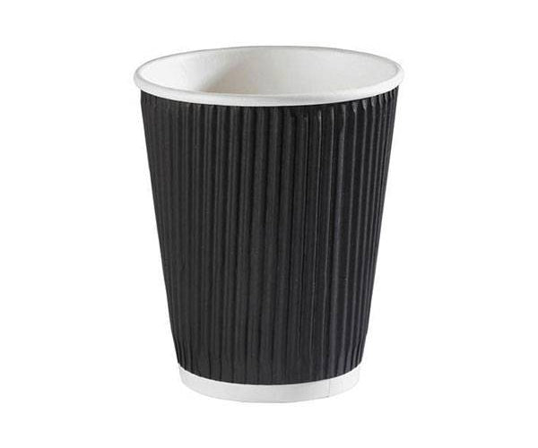 8 Oz. Ripple Wall Black Paper Coffee Cup : Sweet Flavor