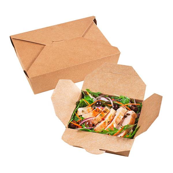 Kraft Paper #1 Take-Out Container 5 1/4" x 4 1/4" x 2 1/2" -  200/Case