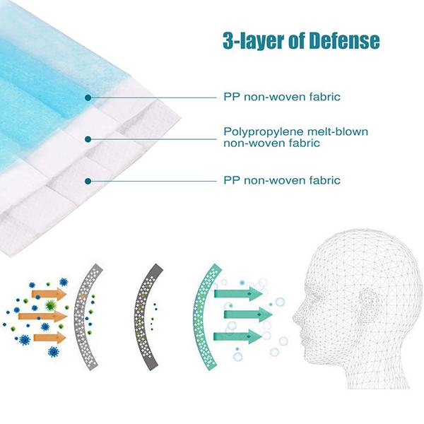 Disposable 3-ply Earloop Face Sanitary Masks - 1000/box