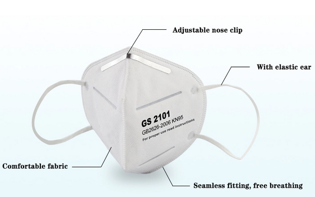 Disposable KN95 Earloop Face Sanitary Masks - 25/bag