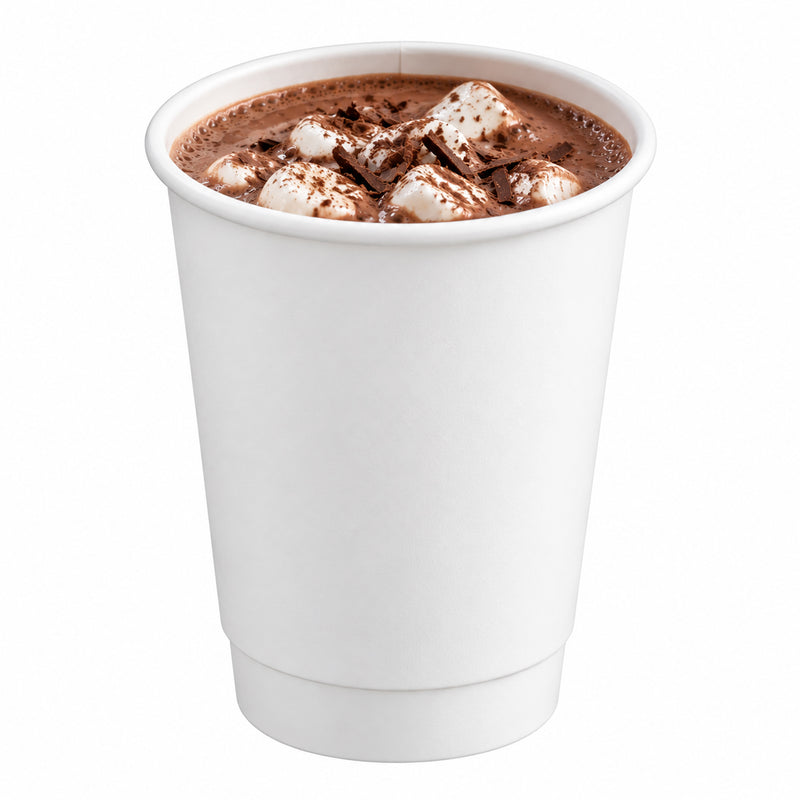 8 oz. White Double Wall Paper Coffee Cup - 500/case
