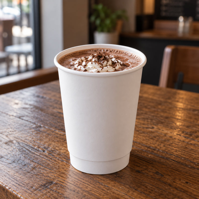 8 oz. White Double Wall Paper Coffee Cup - 500/case