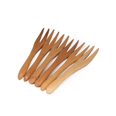 3.5" Natural Mini Bamboo Fork - 100/Bag