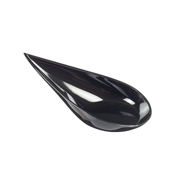 Black Plastic Teardrop Tasting Spoon - 200/Case