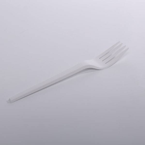 Compostable 6.5 in. White CPLA Plastic Fork - 1000/Case