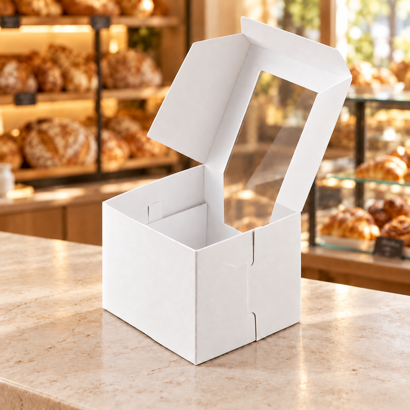 4" x 4" x 4" White Window Cupcake / Bakery Box - 200/Case