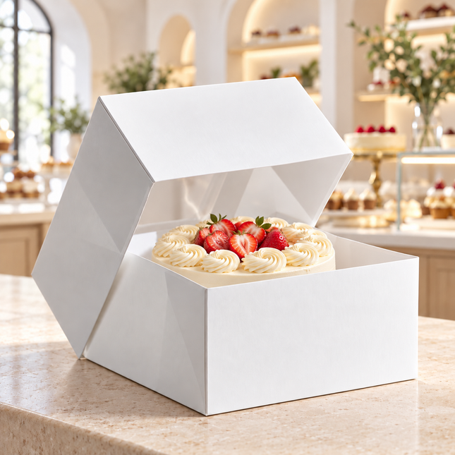 10" x 10" x 5" White Window Cake / Bakery Box - 100/Case