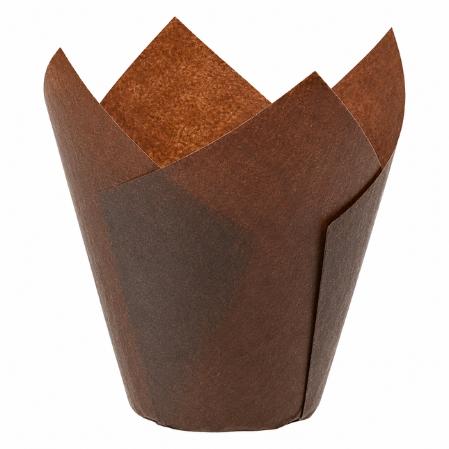 Brown Tulip Baking Cup 2" x 3.15" - 4000/Case