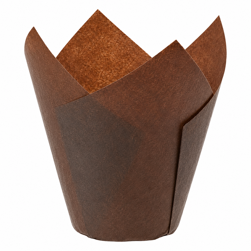 Brown Tulip Baking Cup 2" x 3.15" - 100/Case