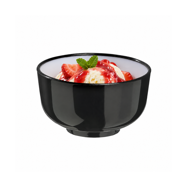1 oz. Black and White Mini Plastic Bowl - 200/Case