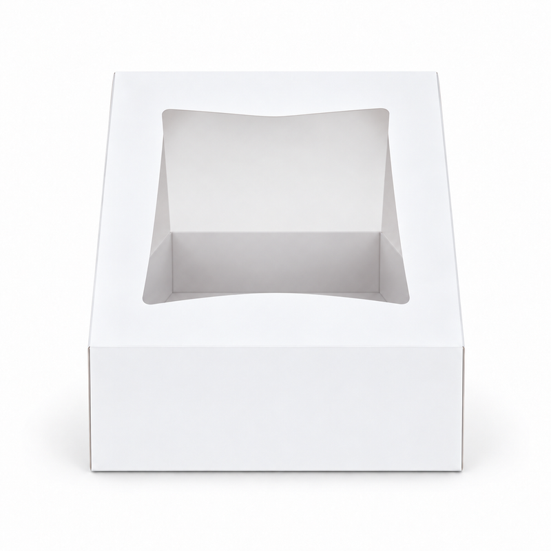 8" x 8" x 4" White Customizable Window Cake / Bakery Box - 150/Case