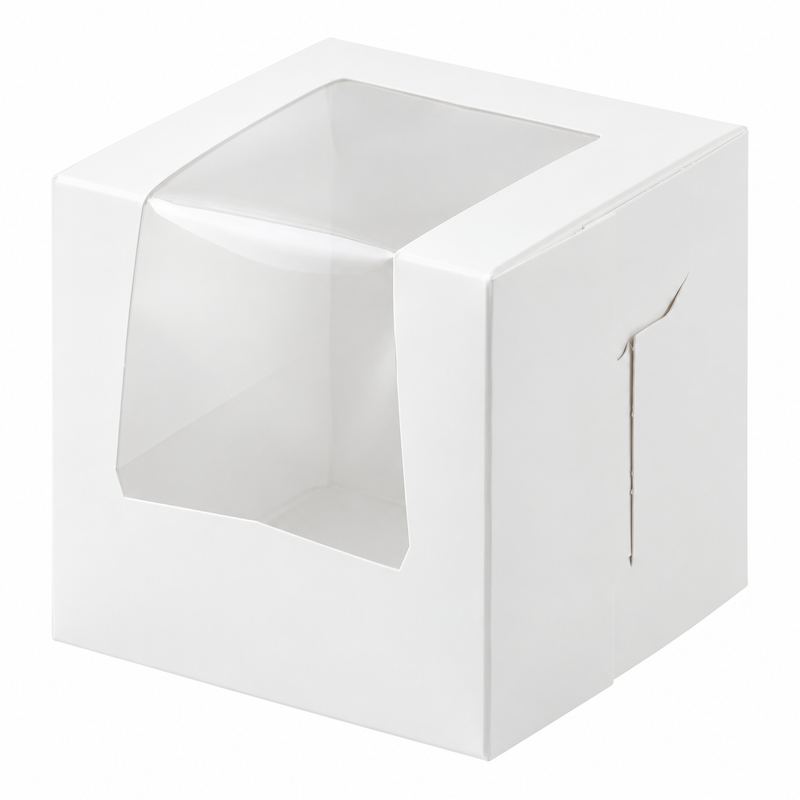 4" x 4" x 4" White Window Cupcake / Bakery Box - 200/Case