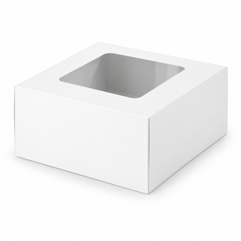10" x 10" x 5" White Window Cake / Bakery Box - 100/Case