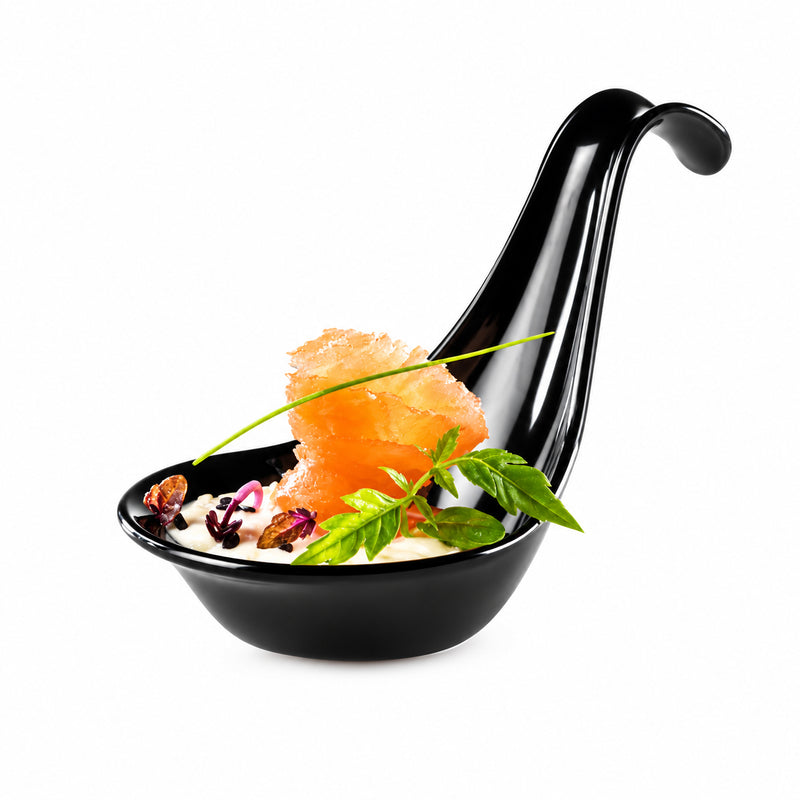 Porcelain Gourmet Spoon 2 oz. Black - 12/Case