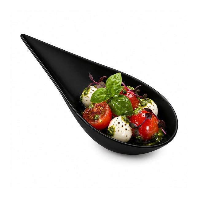 Black Plastic Teardrop Tasting Spoon - 200/Case