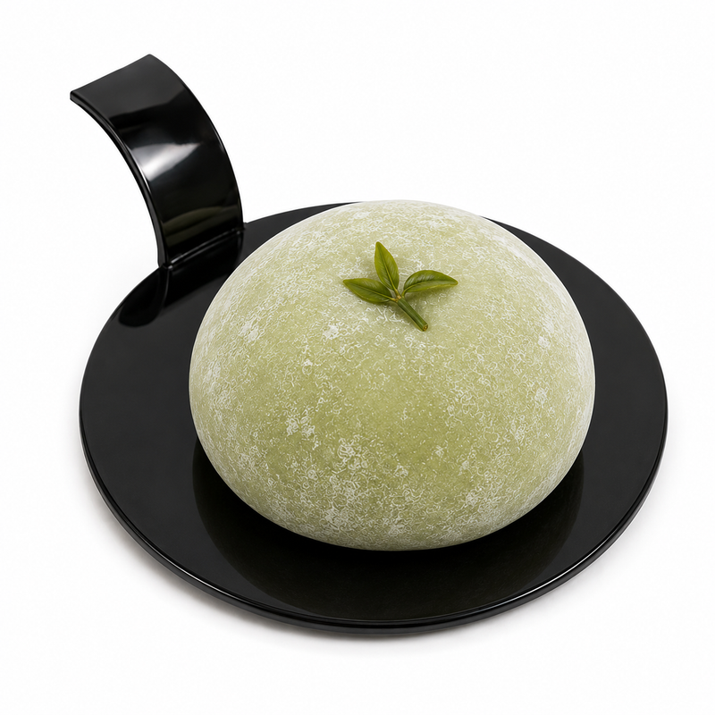 Round Black Recyclable Single Serve Dessert Board with tab - 100/Case