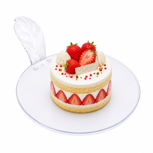 Round Clear Recyclable Single Serve Dessert Board with tab - 100/Case