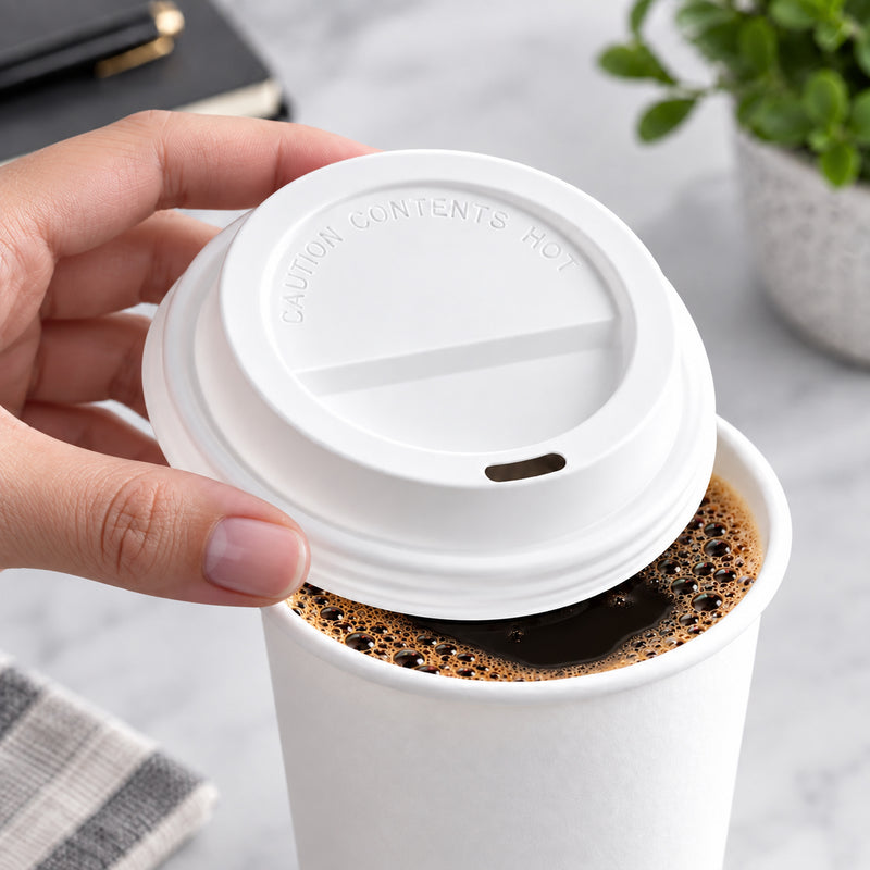 4 oz. White Hot Paper Cup Lid - 1000/Case