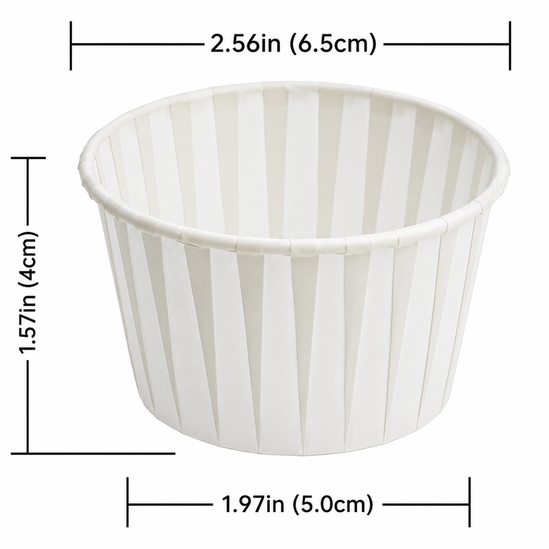 White Paper Cupcake Baking Cup 2.5" x 1.5" - 100/Case