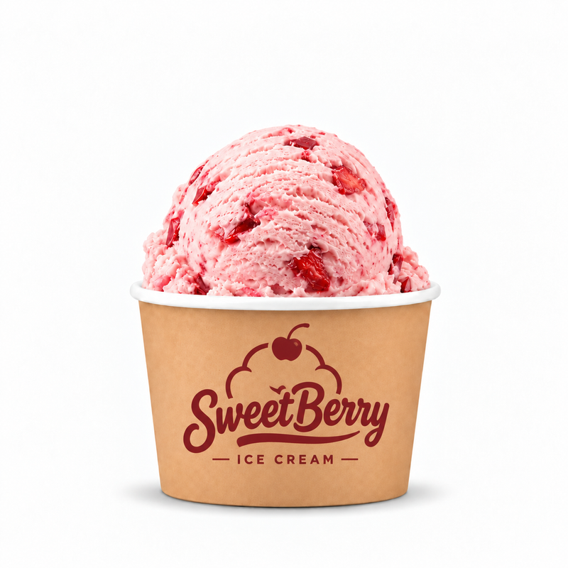 12 oz Brown/White Paper Ice Cream / Frozen Yogurt Cup - 1000/Case