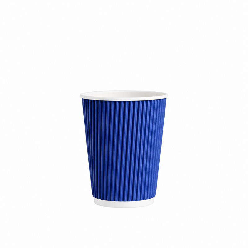 4 oz. Ripple Wall Blue Paper Coffee Cup - 1000/Case