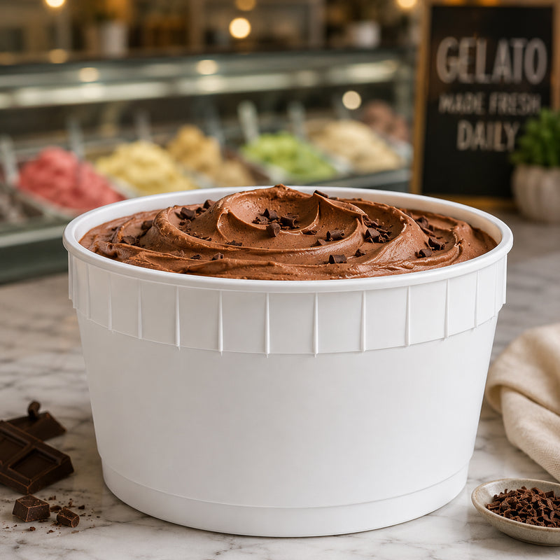1.5 Gallon White HDPE Gelato Container - 60/Case