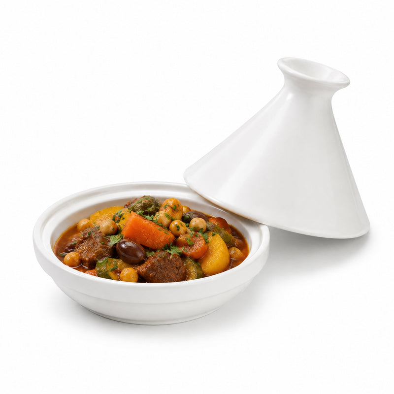 Round  White Porcelain Mini Tajine 3 oz. - 1/Pack