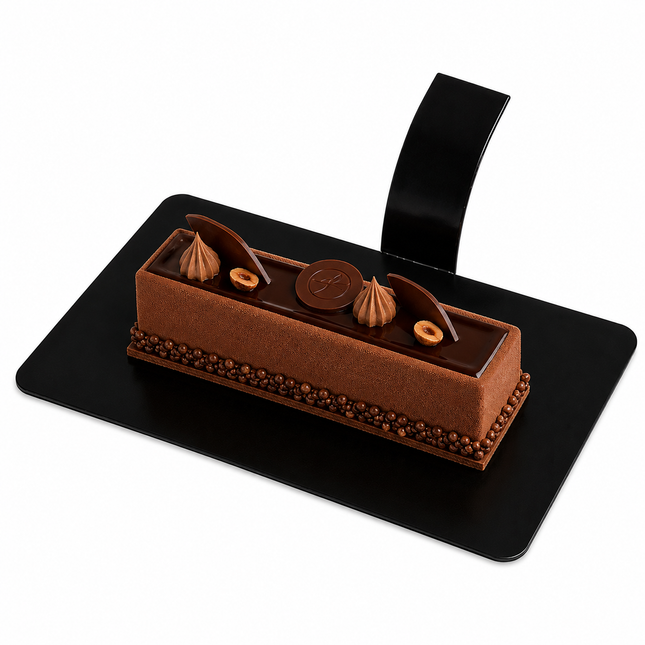 Rectangular Black Recyclable Single Serve Dessert Board with tab - 1000/Case