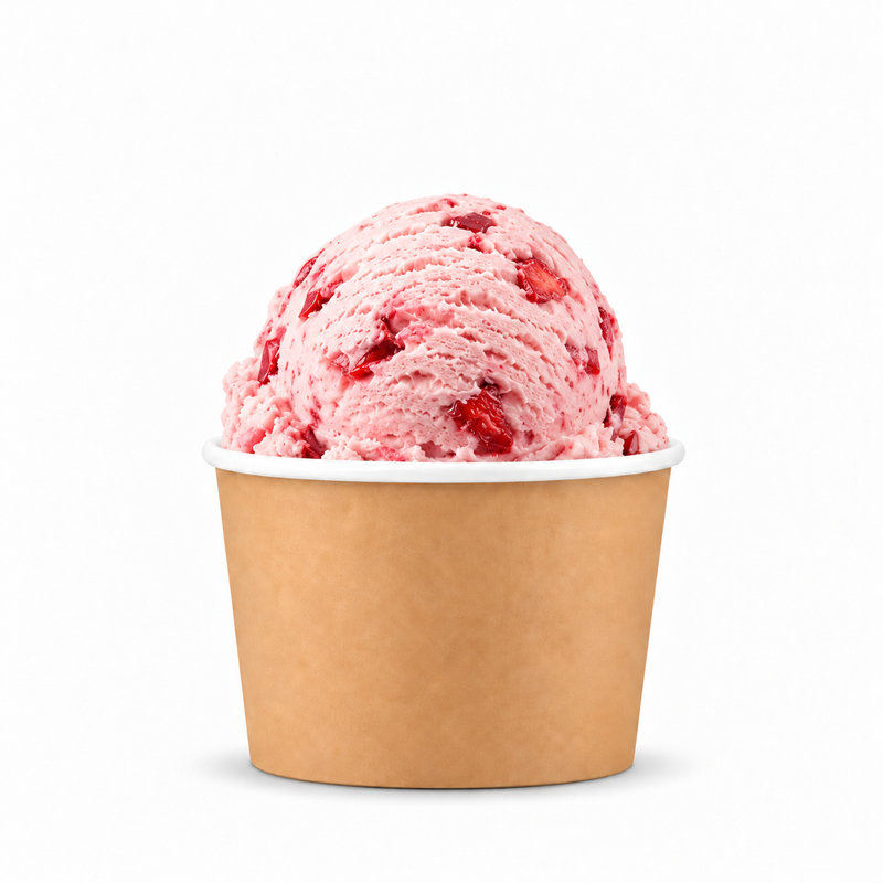 12 oz Brown/White Paper Ice Cream / Frozen Yogurt Cup - 1000/Case