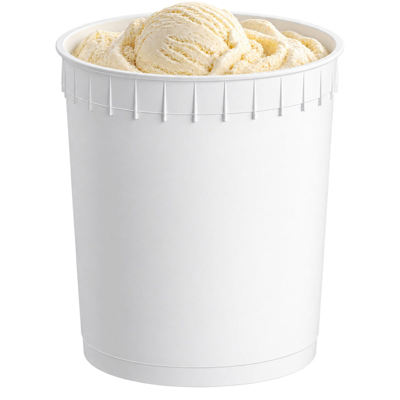 3 Gallon White HDPE Gelato Container - 40/Case