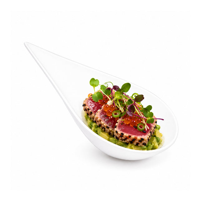 White Plastic Tear Drop Spoon - 200/Case