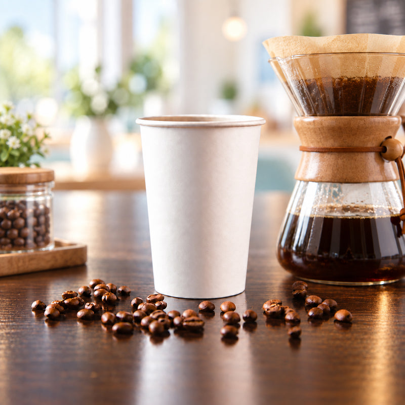 8 oz. White Paper Coffee Cup - 1000/Case